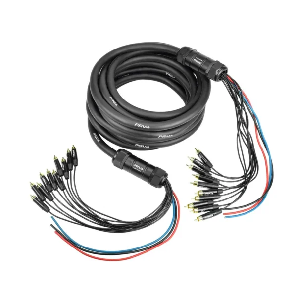 PRV Audio Snake 10RCA-30 Car Audio 30 ft Medusa Cable 10 RCA Channels + 3 Power
